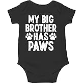CBTwear My Big Brother Has Paws - Baby Clothes - Funny Newborn Bodysuit Outfits for Boys and Girls
