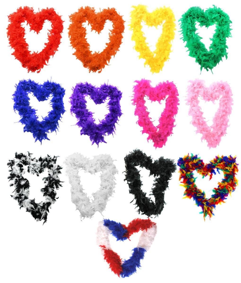 Feather Boa for Fancy Dress and Crafts - 65g and 180 cm Long - Hen Night Costume Burlesque 1920s Flapper Accessory Fancy Dress in 13 Colours (White - Pack of 1)
