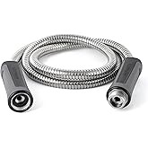 Gotron Short Garden Hose 5ft, Metal Leader Water Hose, Lightweight and Kink Free Stainless Steel Water Pipe for RV, Outdoor, Yard, Lawn, 5ft x 5/8", Female to Male