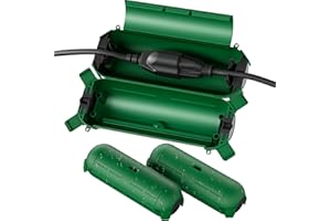 Flemoon [3 Pack] Outdoor Extension Cord Safety Cover, IP44 Weatherproof Electrical Box to Protect Outdoor Outlet, Plug, Socket, Halloween, Christmas Holiday Decoration Light, Green