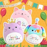 SQEQE Happy Birthday Rainbow Dog Plush Toy 35cm Soft Stuffed Animal Gift view 4