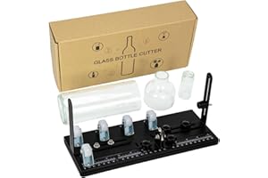 MiiMoo Glass Bottle Cutter, Upgraded Dual-Baffle Glass Cutter Kit for Cutting Round, Square Bottles and Bottlenecks, Suitable for Bottles of Wine, Beer, Whiskey, Champagne