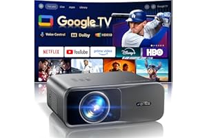 Smart Projector【Official Google TV/Dolby】Projector 4K with ARC and HDR10, WiMiUS Native 1080P Movie Projector with Autofocus/