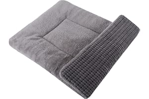 Vetasac Reversible Dog Bed Mat with Plush and Corn Velvet,Soft Warm Pet Cushion, Dual Purpose Washable Sleeping Mattress Bed for Small Medium Large Dog and Cat XB004 (36"x23", Light Grey)