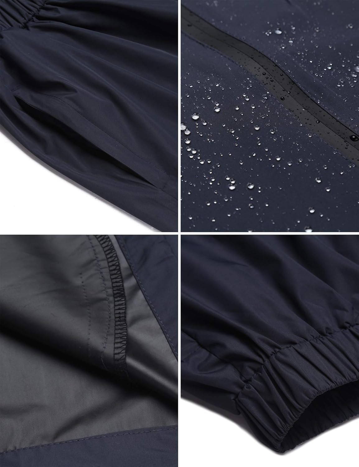 COOFANDY Mens Waterproof Rain Suit With Hood 2 Pieces Lightweight Fishing Camping Rain Jacket: Clothing