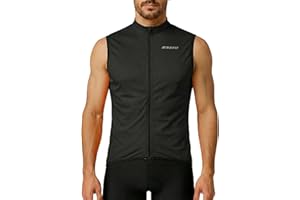 qualidyne Men’s Sleeveless Cycling Jersey, Full Zip, Quick-Dry Breathable Lightweight Knit, 3 Rear Pockets