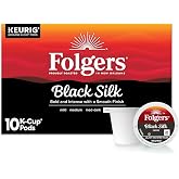 Folgers Black Silk Coffee, Dark Roast, Keurig K-Cup Pods, 10 Count Box
