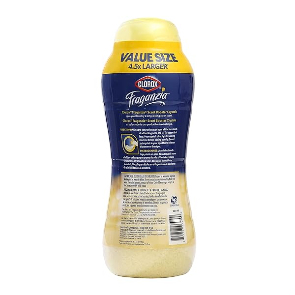 CLOROX FRAGANZIA LAUNDRY SCENT BOOSTER CRYSTALS IN VANILLA SCENT – SCENTED IN-WASH FRESHENER BEADS FOR FRESH, CLEAN, GREAT SMELLING CLOTHES AND LINENS, 70 OZ