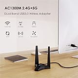 WAVLINK AC1300 USB 3.0 WiFi Dongle 1300Mbps Dual Band PC Laptop Mac Adapter view 2