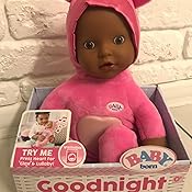 baby born goodnight lullaby brown eyes realistic baby doll