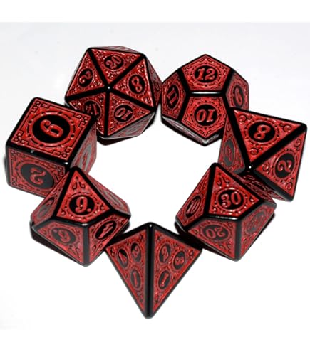 Dadi Pearl Poly 7 Pezzi RPG – Set Verde Scuro/bianco Per Pathfinder, D&D 5e, Dungeon & Dragons