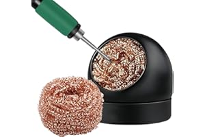 U-Vathing Soldering Iron Tip Cleaner, Brass Sponge and Steel Wire Cleaning Ball, Tip Brush, Tip Tinner Accessories (Black)
