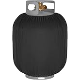 SIRUITON Propane Tank Cover 600D Oxford Fabric Fit 20lb Propane Cylinder | Outdoor Waterproof Propane Gas Tank Cover with Elasticated Bottom