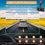 ORSKEY Dash Cam Front and Rear 1080P 170° Dual Lens with SD Card Included view 2