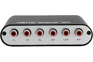 Audio Decoder,5.1 Channel Stereo DTS/AC‑3 Audio Decoder,Digital Optical Coax to Analog Audio Converter,with CEN/FR/FR/SL/SR/S