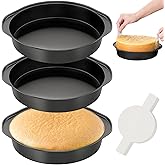 AltarreT 8 Inch Round Cake Pan with Handle, 3PCS Nonstick Cake Pans with 100 PCS Parchment Paper