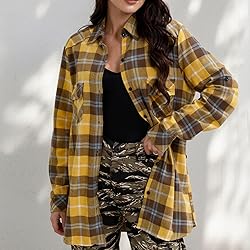 Match Womens Button Down Flannel Plaid Shirts roll