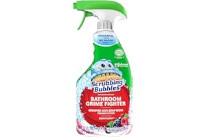 Scrubbing Bubbles Bathroom and Shower Cleaner Spray, Foaming Action Bathroom Grime Fighter Removing Soap Scum, Berry Burst Scent, 32oz