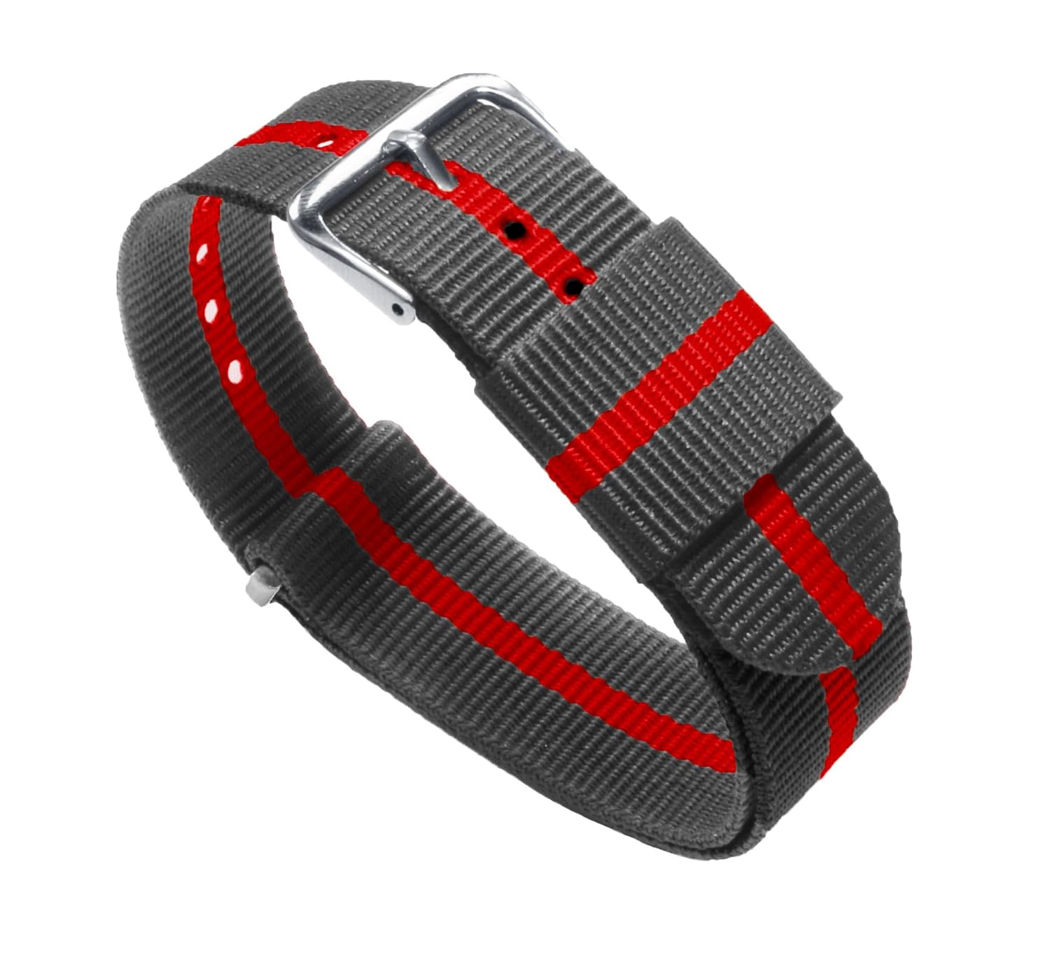 BARTON WATCH BANDS Men's and Women's 18mm Smoke/Cherry Standard Length