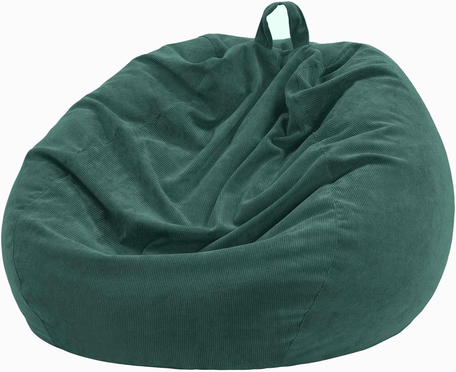 Nobildonna Bean Bag Chair Cover (No Filler) for Kids and Adults. Extra Large 300L Bean Bag Stuffed Animal Storage Washable Soft Premium Corduroy Stuffed Plush Toys Bean Bag Cover (Dark Green)
