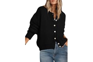 PRETTYGARDEN Long Sleeve Crewneck Button Down Womens Sweaters Fall Open Front Chunky Cardigan Sweaters for Women 2025