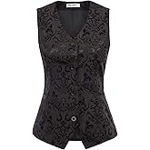 GRACE KARIN Womens Waistcoat Vest Vintage Steampunk Dress Jacquard Jacket