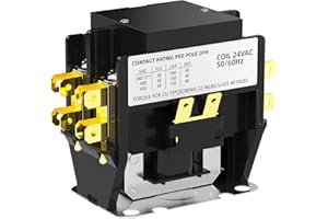 FLYGENERAL HVAC Motor Contactor, 2 Pole 30 Amp 24V Air Conditioning Contactor, Compatible with Air Conditioning Condenser Compressor Contactor