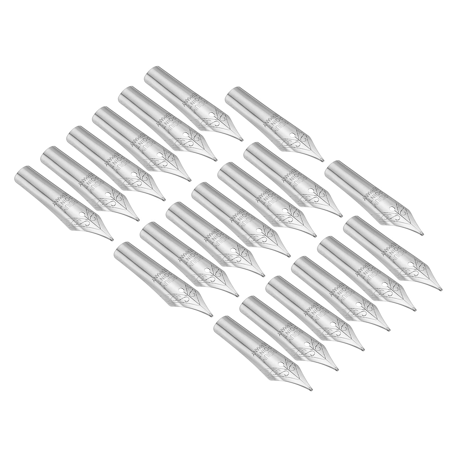 PATIKIL 0.5-0.7mm Line Width Fountain Pen Nib Replacement, 20 Pack 304 Stainless Steel Ink Dip Calligraphy Pen Nib for Drawing Writing, Silver