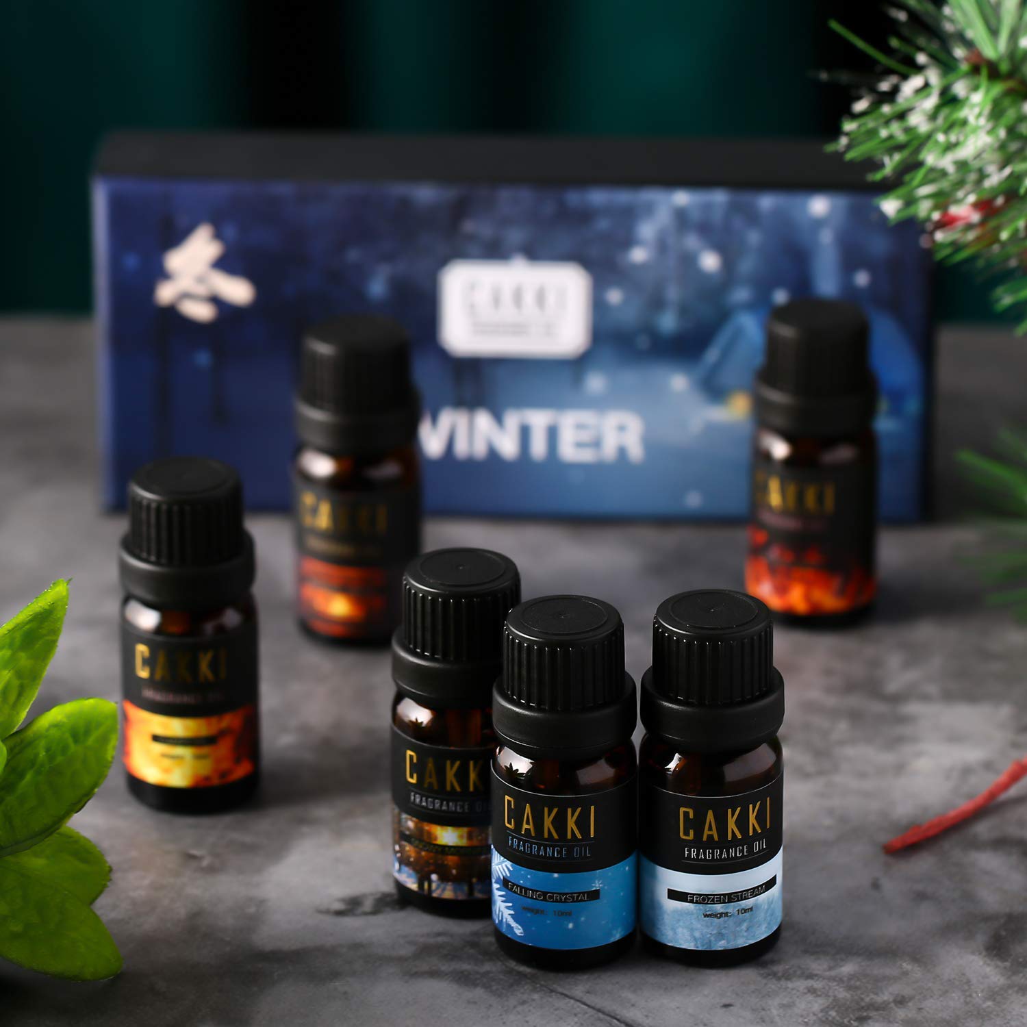 Winter Essential Oils Set - 6 Scents for Diffusers, Candles, Soaps, Gifts