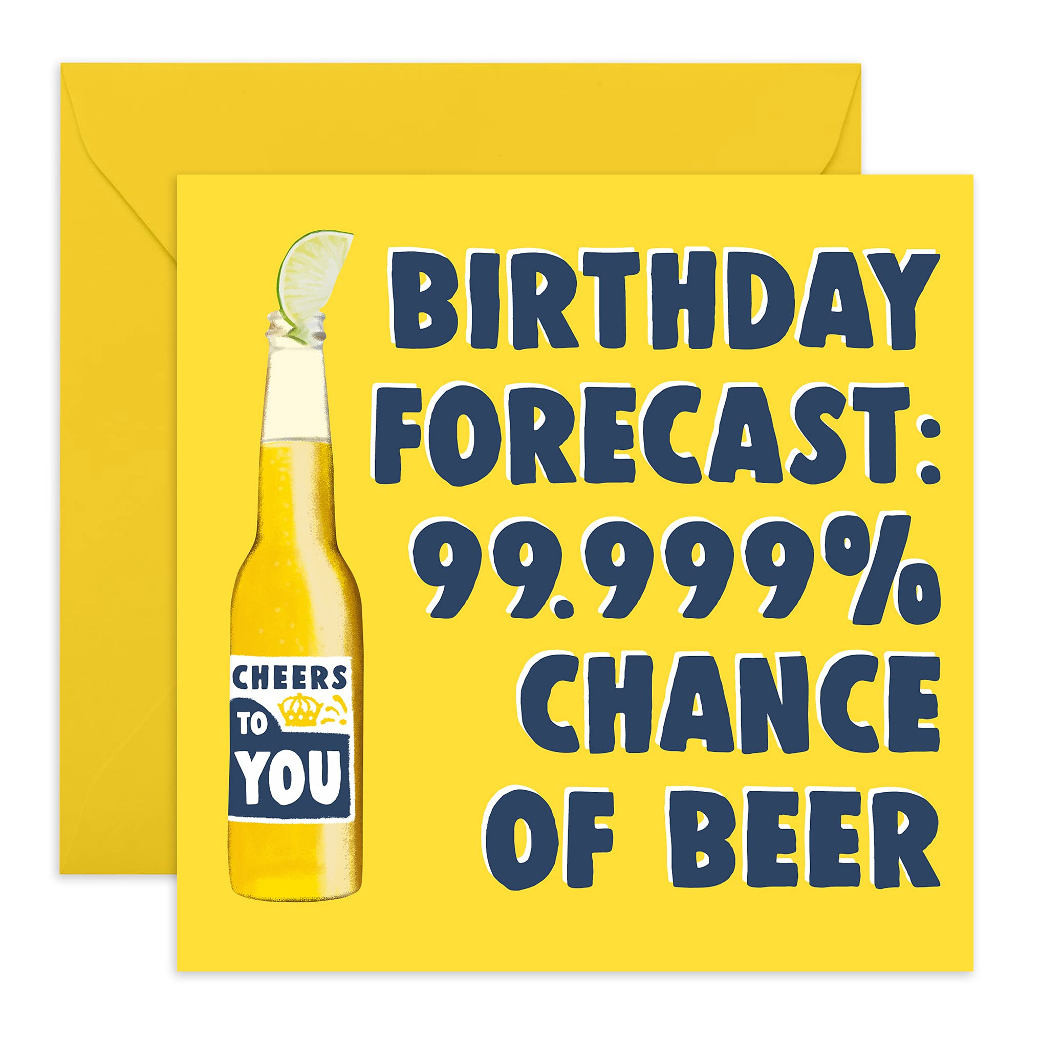 Central 23 - Funny Birthday Card for Son Dad Brother - 'Birthday Forecast Beer' - Humorous Happy Birthday Cards for Men - Comes with Fun Stickers