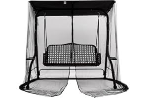 HSOKEW Mosquito Netting for Patio, Mosquito Net for Chair Very Fine Mesh Double Sided Zipper Strap Water Proof Tent Black Pat