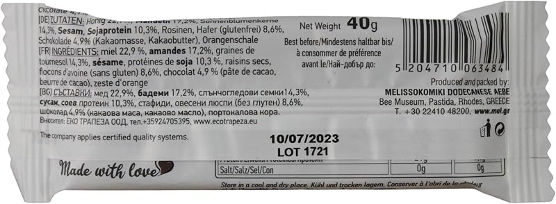 Riegel Zartbitter mit Mandeln & Hafer 12x40g – Display Box