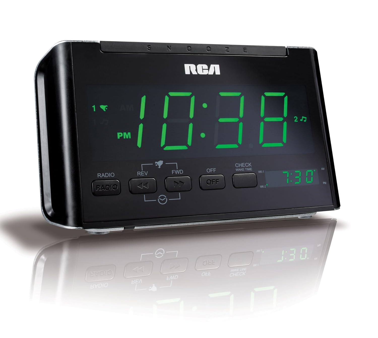 Amazon.com: RCA RC40R Dual Wake Clock Radio with Large Green LED Display  (Discontinued by Manufacturer): Home Audio & Theater