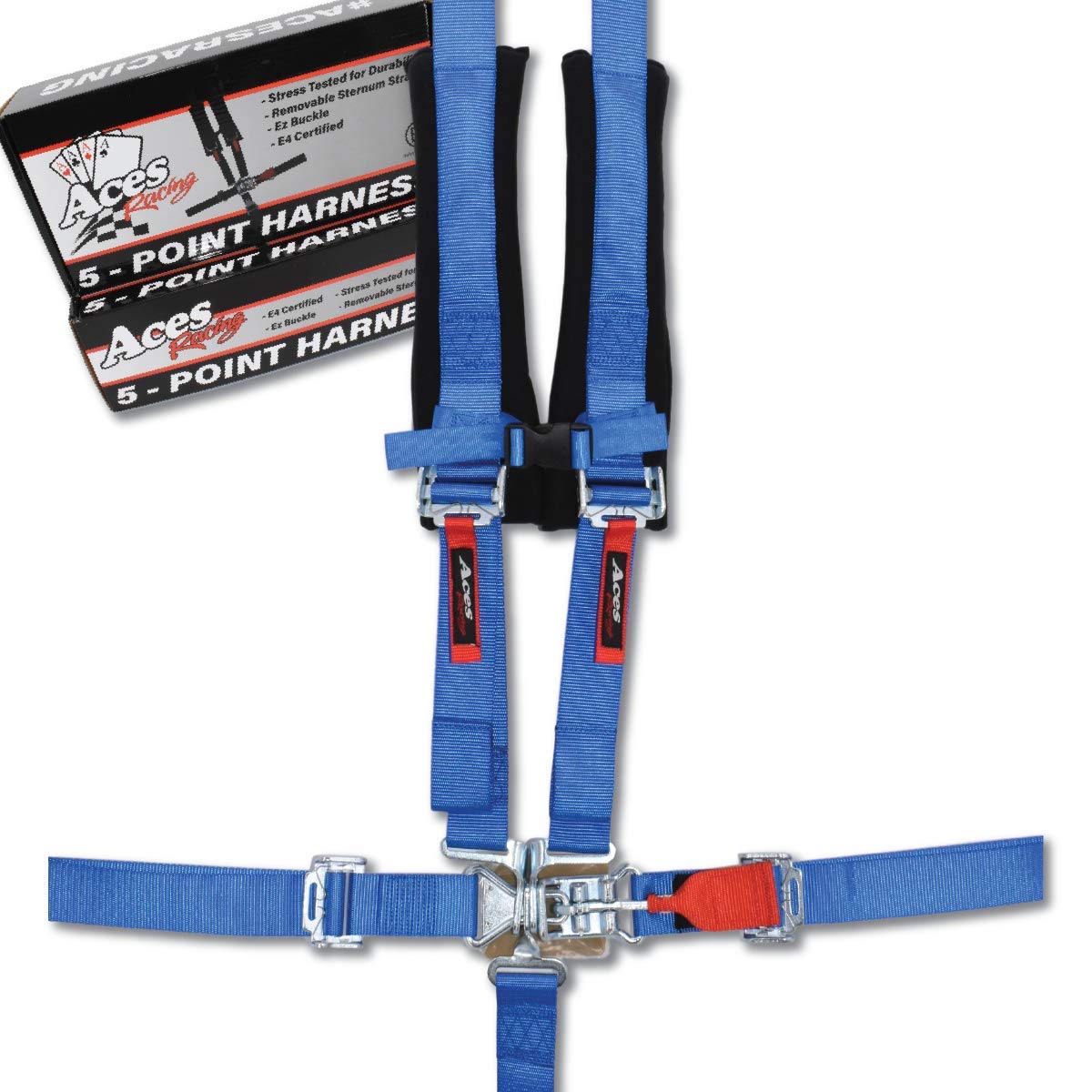Photo 1 of Aces Racing 5 Point Harness With 2 Inch Padding E4 Certified (Blue)