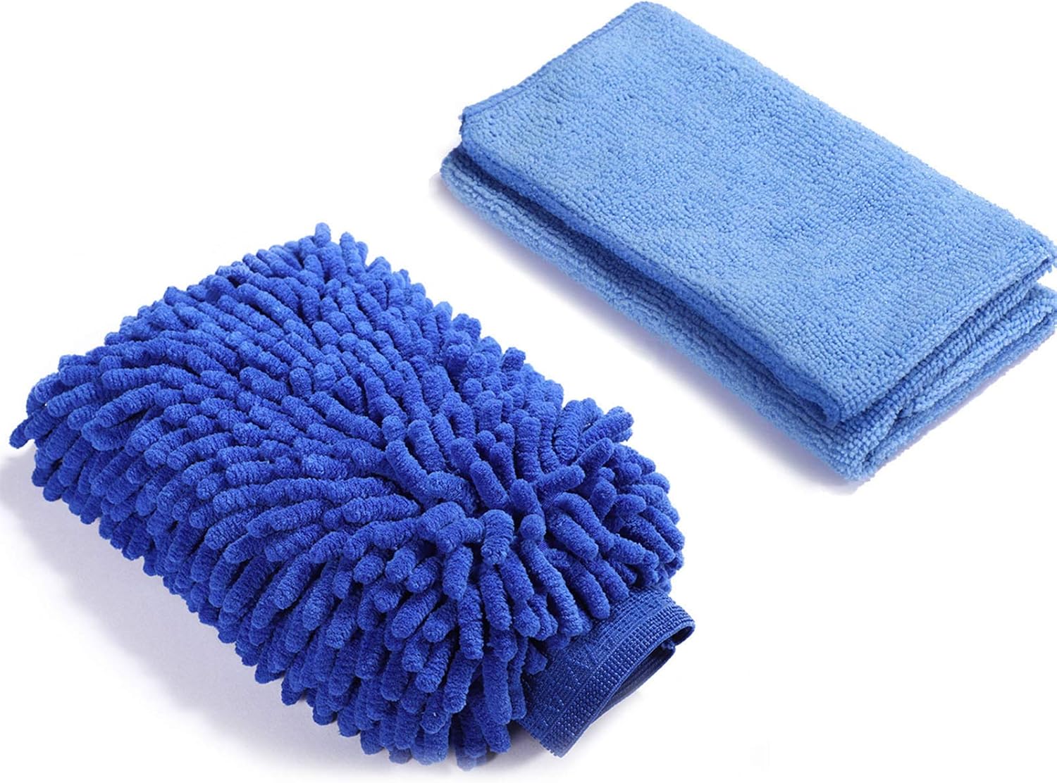 HOUSE DAY Microfiber Car Wash Mitt Scratch Free Auto Deatailing with Microfiber Cleaning Cloth: Automotive