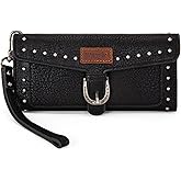 Montana West X Wrangler Womens Wallet Western Wristlet for Women Large Rfid Wallet with Detachable Credit Card Holder