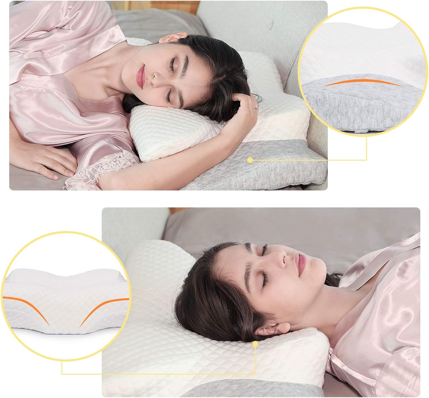 Misiki Memory Foam Piilow Orthopedic Pillow, Contour Pillows for Neck Pain, Cervical Support Pillow for Sleeping, Ergonomic Pillow for Side Sleepers, Back and Stomach Sleep: Home & Kitchen