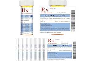 Kigeli 60 Pcs Chill Pill Medication Pill Bottle Labels Stickers Nurse Party Favors Nursing Pharmacist Party Supplies Registered BSN Rn Pharmd Gift for School College