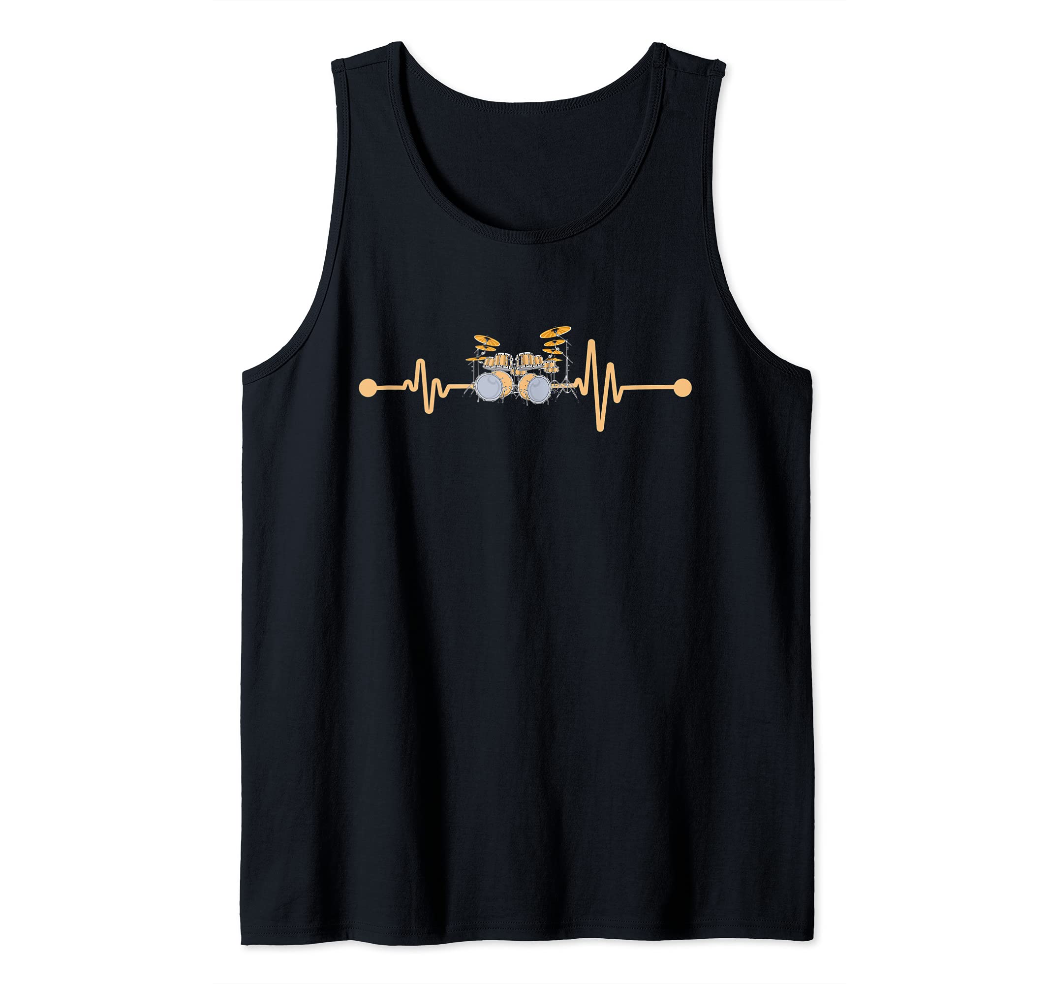 Drums Player Drum Set Heartbeat Drummer Percussion Drums Tank Top
