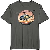 UH-1 Huey Retro Helicopter Vintage Sunset Vietnam Chopper T-Shirt