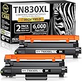 Smart Ink Compatible TN830XL Toner Cartridge Replacement for Brother TN830XL TN830BK TN830 XL with CHIP (2 Pack) to use with 