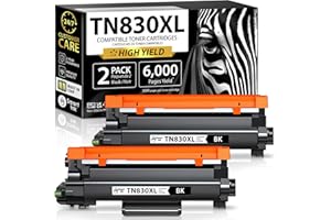 Smart Ink Compatible TN830XL Toner Cartridge Replacement for Brother TN830XL TN830BK TN830 XL with CHIP (2 Pack) to use with 