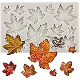 MINFEIDMS Tree Leaf Silicone Molds Maple Leaf Fondant Mold For Cake Decorating Cupcake Topper Candy Chocolate Gum Paste Polymer Clay