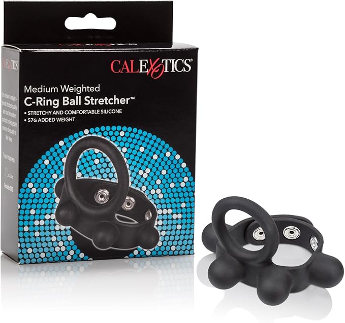 CalExotics Medium Weighted CRing Ball Stretcher Silicone with Fully Adjustable 3