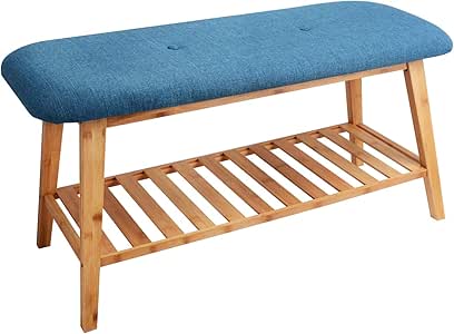 ZRI Bamboo - Banco zapatero para sentarse y almacenar zapatos, de