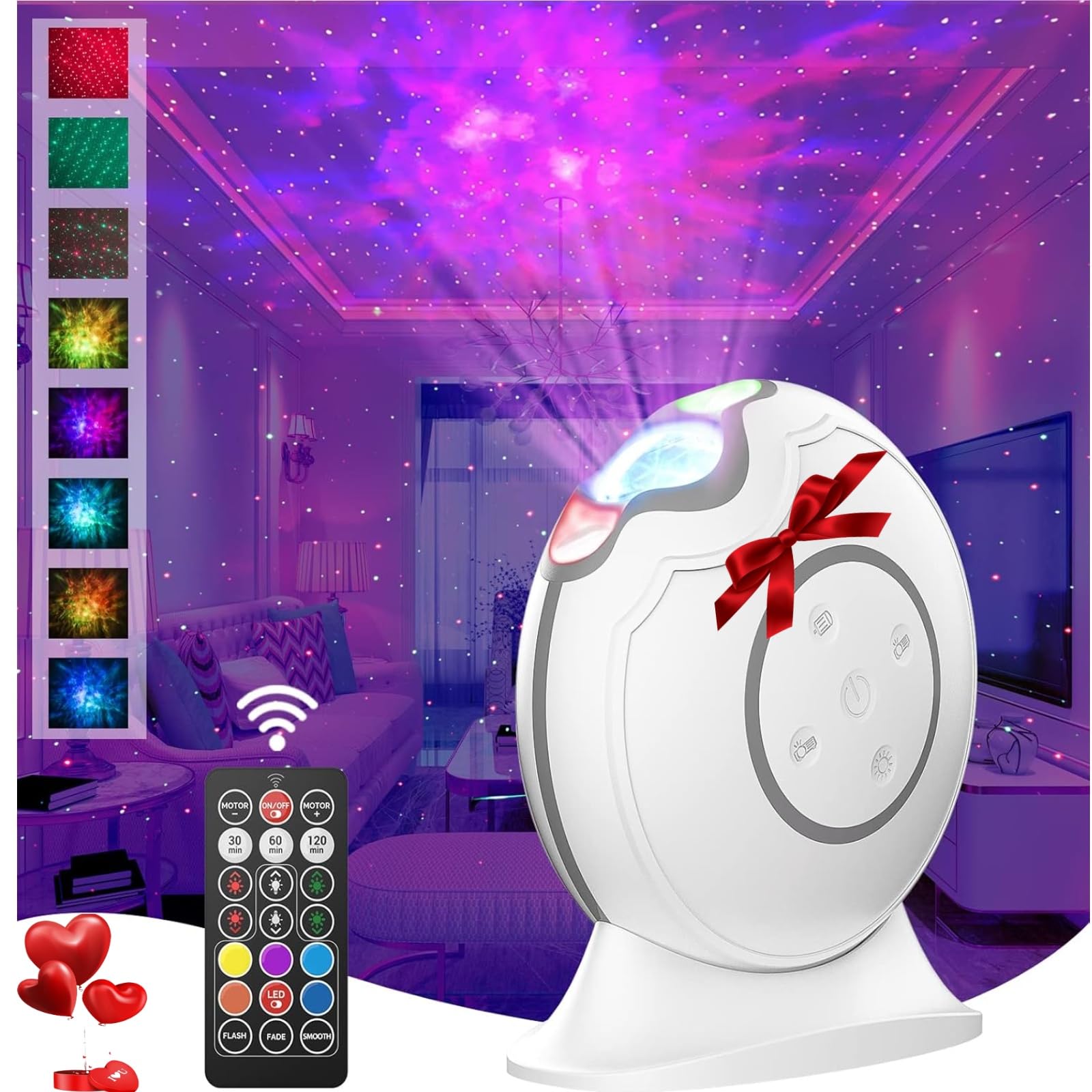 Photo 1 of LOFTEK Galaxy Projector Star Projector, 360° Adjustable Night Light Projector with Remote Control&Timer, Rechargeable LED Starry Light Projector for Kids Bedroom Decor, Adult Home Theater, Ceiling