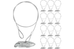 LARNORJE 12 Pack Ground Earth Anchors - Easy Hook Anchor with 30" Long x 1/8" Cable, Ideal for Securing Shed, Fence, Green House, Swing Set and More