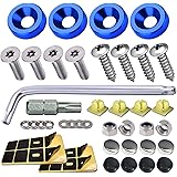 Aootf Anti Theft License Plate Screws- Stainless Steel Car Tag Frame Cover Lock Bolts 1/4" (M6), Security Front/Rear Holder M