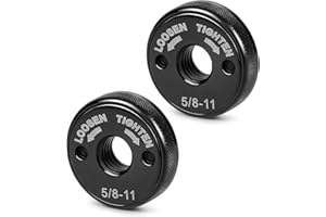 SUNJOYCO 5/8"-11 Angle Grinder Flange Nut, 2 PCS Quick Release Locking Nuts, Tool-Free Grinder Nut for Angle Grinders 4-1/2",