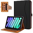 FANRTE iPad Mini 7 Case (A17 Pro) 2024, iPad Mini 6 Case 2021, iPad Mini 7th/6th Generation Case 8.3 Inch,Premium PU Leather Folio Stand Cover with Pencil Holder and Multi-Viewing Angles（Black）